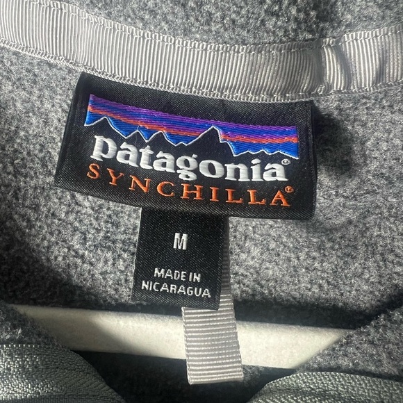 Patagonia Synchilla Jacket Full Zip Fleece Men's Coat Gray SIZE Medium - Picture 3 of 6